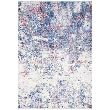 Safavieh 3 x 5 ft. Brentwood Contemporary Rectangle Power Loomed Area RugNavy & Red BNT822N-3